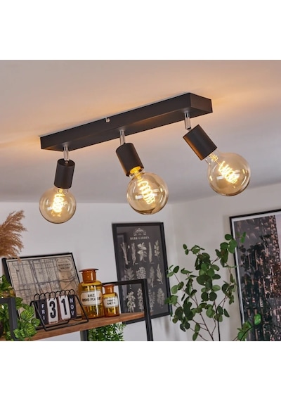 Riolight Modern1 Siyah1 3xe27 Mafsallı Hareketli Başlık Glop Ampul Hariç Metal Spot Avize 3'lü Siyah