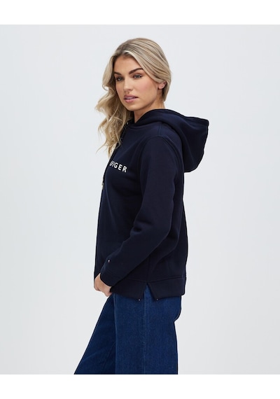 Tommy Hilfiger Bayan Kapşonlu Sweatshirt Siyah