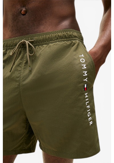 Tommy Hilfiger Medıum Drawstrıng Zip Pocket Erkek Yeşil Deniz Şortu - Um0um03748