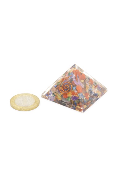 Hakiki Doğal Karışık Taşlı Çakra Orgonit Piramit 36 Gram
