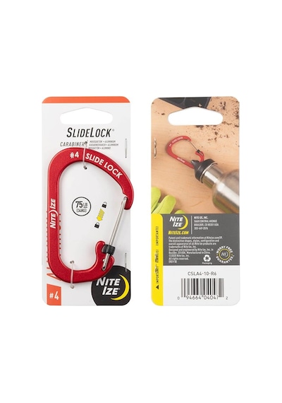 Nite Ize Slidelock Alüminyum Carabiner 4-kırmızı