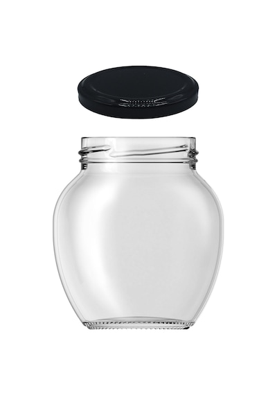 210 Ml Metal Siyah Kapaklı 210 Cc Cam Konserve Yumurta Kavanoz 1 Adet