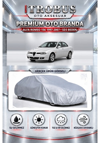 Alfa Romeo 156 Gta 2002-2005 Uyumlu Premium Araba Brandası Oto Branda Sd3 Beden