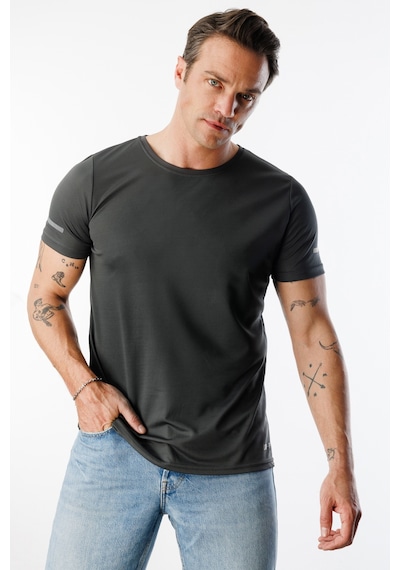 Genius Store Nem Emici Hızlı Kuruma Atletik Teknik Performans Erkek Spor T-shirt - Füme