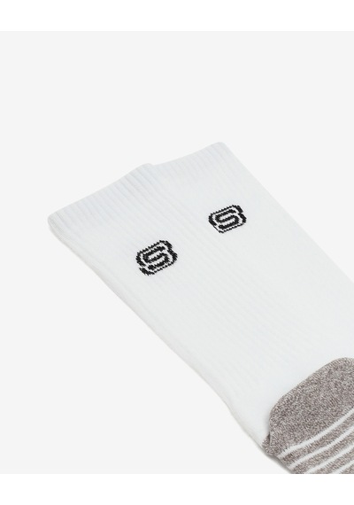 Skechers 3'lü Unisex Yarım Taban Destekli Crew Çorap Unisex Beyaz Çorap S119439-107 Beyaz
