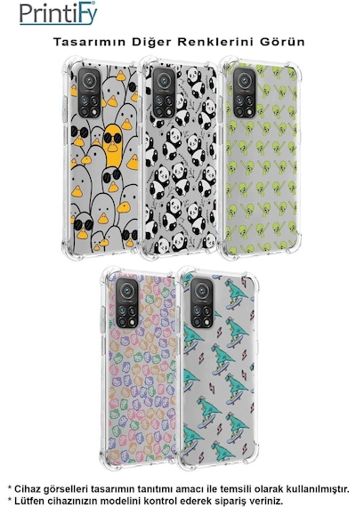 Samsung Galaxy A26 İle Uyumlu Panda Baskılı Şeffaf Köşe Korumalı Antişok Kılıf