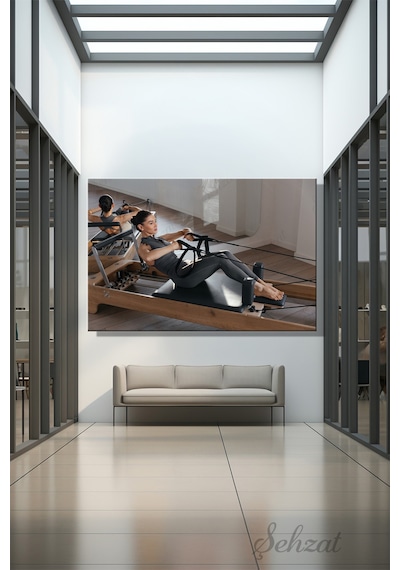 Duvar Tablosu Yatay Kanvas Tekli Spor Gym Fitness Egzersiz Fizik Tedavi Pilates Reformer Studio