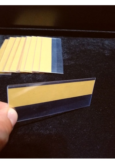 50 Ad Pvc Etiketlik Yapışkanlı 10x4 Cm Raf Etiket Cebi Yapışkanlı