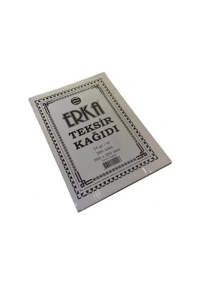 Teksir Kağıdı Erka 205 x 285 MM 54 G 200'lü Paket