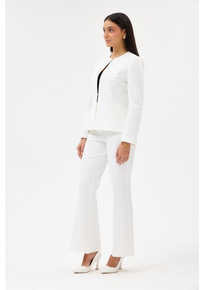 Velnara Moda Kırık Beyaz Klasik Kadın Takım Elbise-sıfır Yaka Ceket & İspanyol Paça Pantolon Kırık Beyaz - 927017052 Kırık Beyaz Velnara Moda Kırık Beyaz Klasik Kadın Takım Elbise-sıfır Yaka Ceket & İspanyol Paça Pantolon Kırık Beyaz - 927017052 Kırık Beyaz