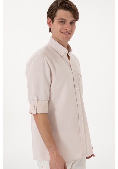 U.S. Polo Assn. Erkek Camel Regular Fit Cepli Gömlek 50306340-VR015