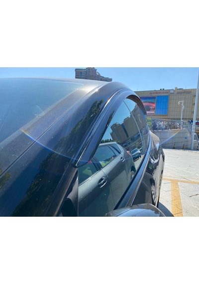 Tesla Model Y 2019-2024 Arası Uyumlu Cam Rüzgarlık 4 Lü Set Siyah Şık Ve Fonksiyonel Tasarım