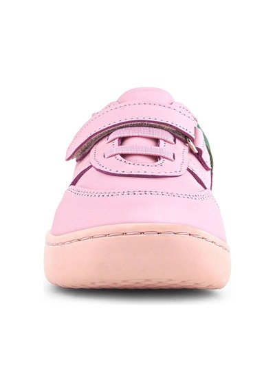 Rakerplus Bob Hakiki Deri Pembe Yeşil Barefoot Cırtlı Lastikli Bebek Sneaker Ayakkabı Pembe