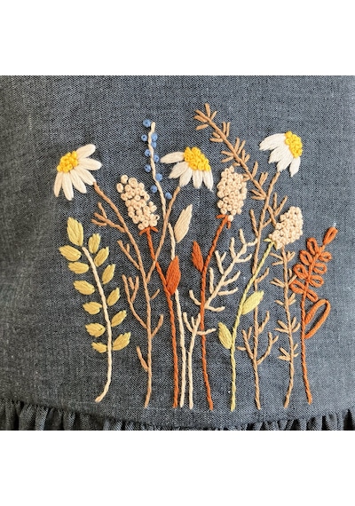 Bebe Nakış İşlemeli Denim Elbise Seti Mavi