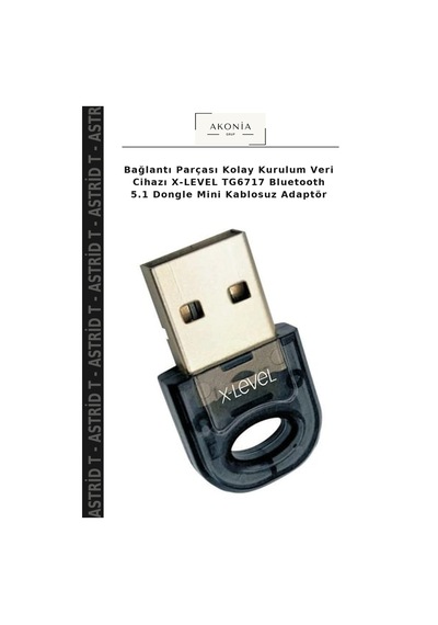 Bağlantı Parçası Kolay Kurulum Veri Cihazı X-level Tg6717 Bluetooth 5.1 Dongle Mini Kablosuz Adaptör