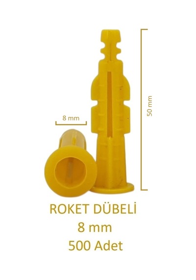 Roket Dübel, 8 mm 500 Adet