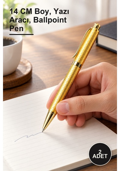 2 Adet Tekli Tükenmez Kalem 14 Cm Boy, Yazı Aracı, Ballpoint Pen