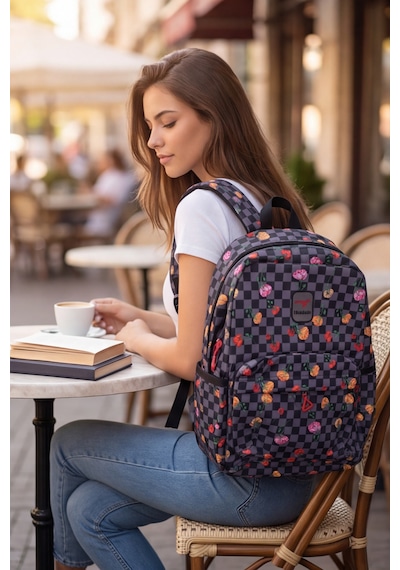 Novabag Laptop Bölmeli 3 Gözlü Ergonomik Okul Ve Günlük Sırt Çantası Ortaokul Lise Üniversite Ge... Siyah - Gri