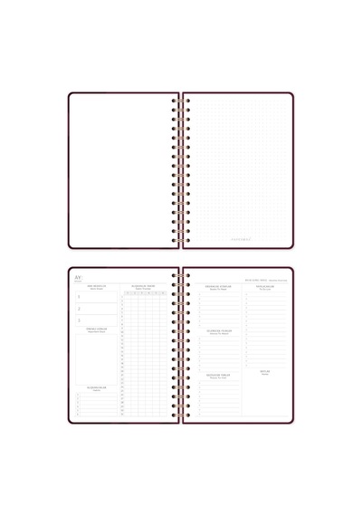 A5 Spiralli Süresiz Planlayıcı Ajanda Kalp - 15x21 Çok Renkli