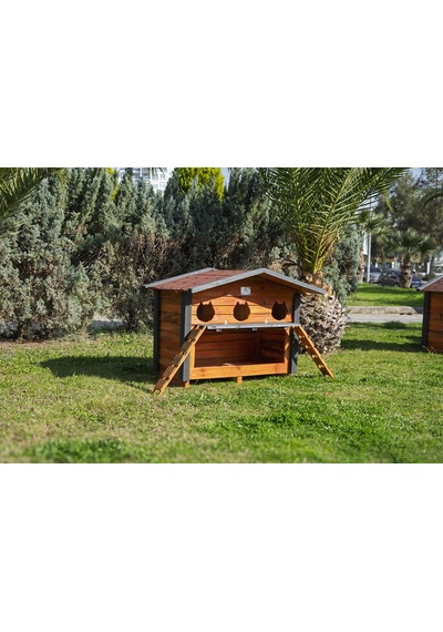 3 Yuvalı Kedi Evi Mamalıklı