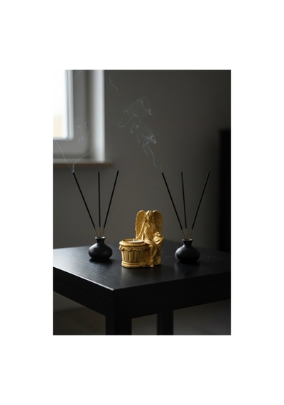 Dekoratif Melek Figürlü Tealight Mumluk - Estetik Tasarım Masaüstü Biblo Ve Şamdan Altın