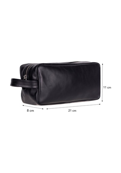 Bloominbag Bloombiel Obsidian Siyah Hakiki Deri Seyahat Ve Makyaj Çantası