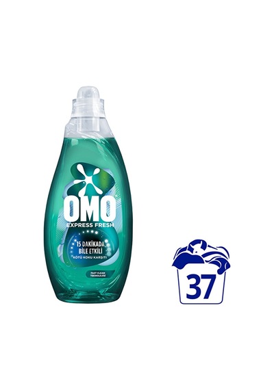 2 Adet Omo Express Fresh Sıvı Bakım Deterjanı Kötü Koku Karşıtı Beyazlar Ve Renkliler 37 Yıkama 1480 Ml Diğer