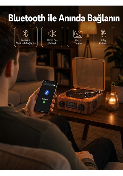 Saatli Gece Işıklı Hoparlör - Modern Ve Vintage Tasarım Yeni Nesil