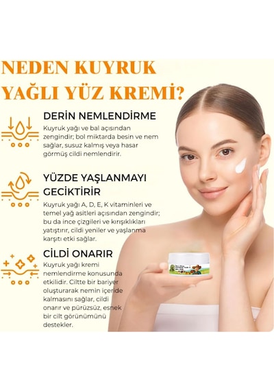 Ibn-ı Sina 50 Ml Kavanoz Kuyruk Yağı Ve Bal Özü / Yüz Bakım Kremi