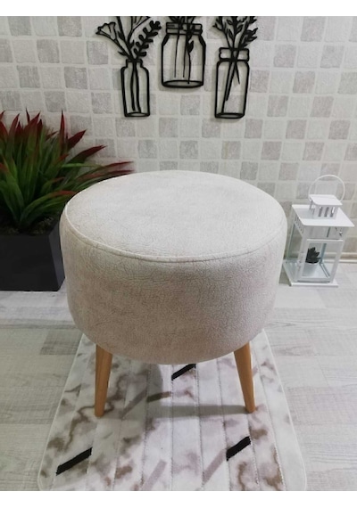 Yüksek Ayaklı Dekoratif Puf Kahve
