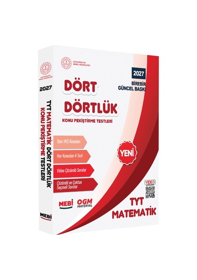 2027 YKS-TYT Mebi-ogm Dört Dörtlük Matematik Pekiştirme Testi A4 Renkli Soru Bankası Baskı Ücreti