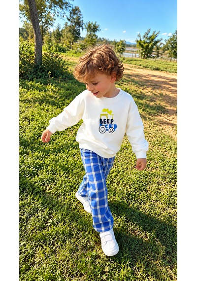 Elzo Collection Erkek Çocuk Ön Arka Beep Beep Baskılı Sweatshirt Kareli Denim Kot Pantolon Alt Üst Takım Çok Renkli Elzo Collection Erkek Çocuk Ön Arka Beep Beep Baskılı Sweatshirt Kareli Denim Kot Pantolon Alt Üst Takım Çok Renkli
