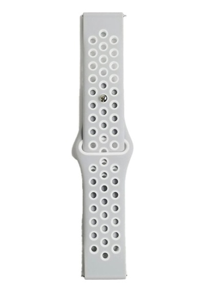 Watch 20mm Spor Delikli Kordon - Gri-beyaz - 100 Diğer