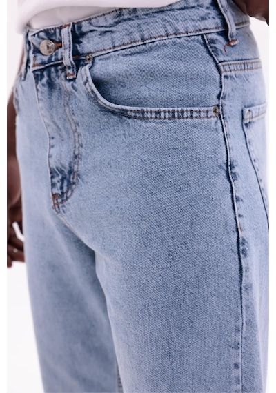 Freemen Erkek Baggy Bol Kesim Kot Pantolon Mavi