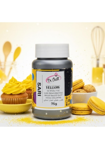 Su Bazlı Toz Sarı Gıda Boyası 75 Gr Profesyonel Pasta Ve Şeker Hamuru Renklendirici