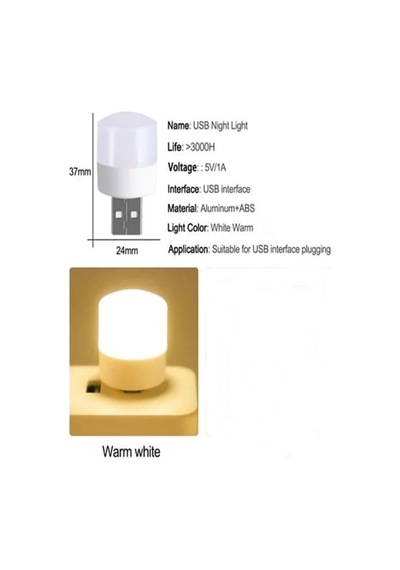 Adet Mini Ampul 1w Taşınabilir Usb Led Işık - Powerbank Laptop Pc Uyumlu Günışığı Renk Diğer