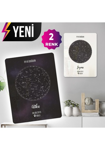 Decorita Cam Tablo | Doğum Günü Hediyesi Yıldız Haritası