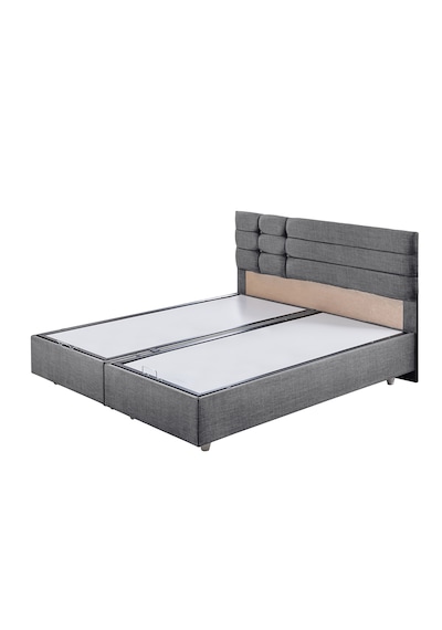 Viyana Çift Kişilik Baza Başlık Letto Yatak Seti - Gri 150 x 200