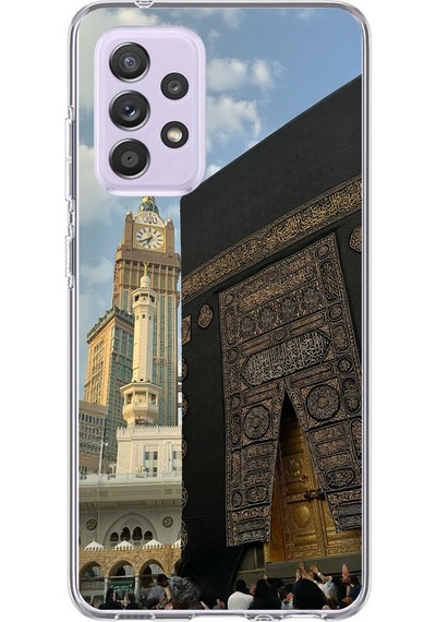 Samsung Galaxy A72 Uyumlu Manevi Huzur Kabe Kapısı Umre Baskılı Silikon Kılıf Renkli