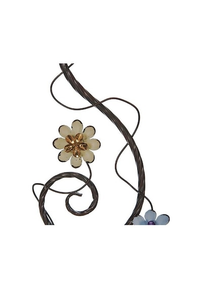 Vitale Saga Çiçekli Metal Mumluk 11X40 CM Ak.Ga0022
