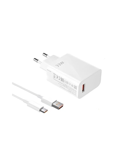 33w Süper Hızlı Şarj Aleti Seti Adaptör Ve Usb To Type-c Kablo
