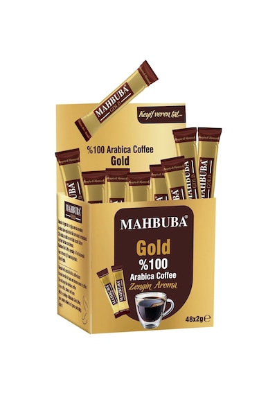Mahbuba Çözünebilir %100 Arabica Hazır Gold Kahve Tam Kıvamında 48x2gr Çözünebilir