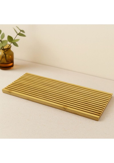 Çift Taraflı Ahşap Bambu Sunum Tepsisi 17x39 Cm Açık Mavi