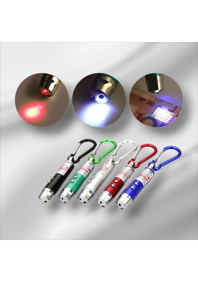 3 In 1 Kedi Lazer Oyuncağı Işık Lazer-sunum Projeksiyon-powerpoint Kalemi+el Feneri Çok Renkli
