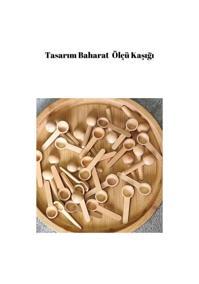 Kamptek Ahşap Yuvarlak Tasarım Mini Baharat Servis Ölçü Kaşığı 6 Adet Set Ahşap