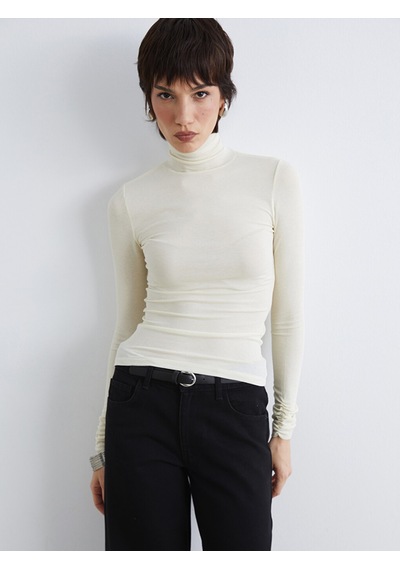 Lcw Vision Ekru Dik Yaka Kadın Body