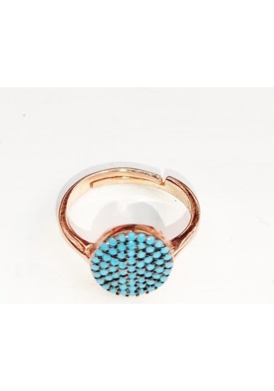 Oriental Kuyumculuk Jewellery Mavi Taşlı Rose Gümüş Ayarlanır Yüzük Rose
