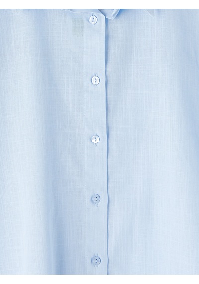Lcw Vision Mavi Oversize Poplin Kadın Gömlek