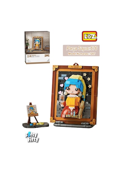 Loz Creative Serisi Şövale Figürlü Ve Tablo 676 Parça Oyuncak Yapım Seti Fflz-1287