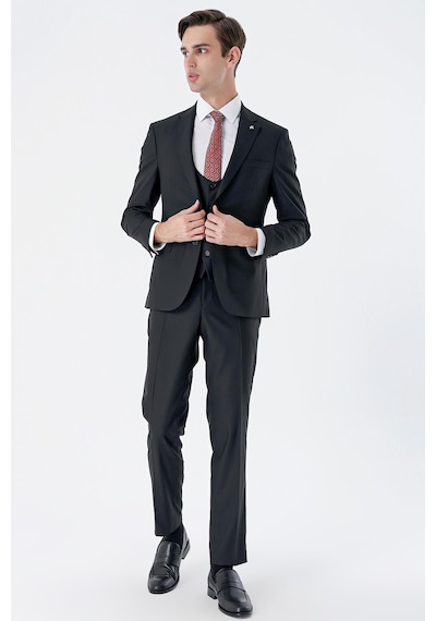 İmza Siyah Mono Yaka Çift Yırtmaç Yelekli 6 Drop Slim Fit Dar Kesim Basic Takım Elbise 1001245186 Siyah İmza Siyah Mono Yaka Çift Yırtmaç Yelekli 6 Drop Slim Fit Dar Kesim Basic Takım Elbise 1001245186 Siyah